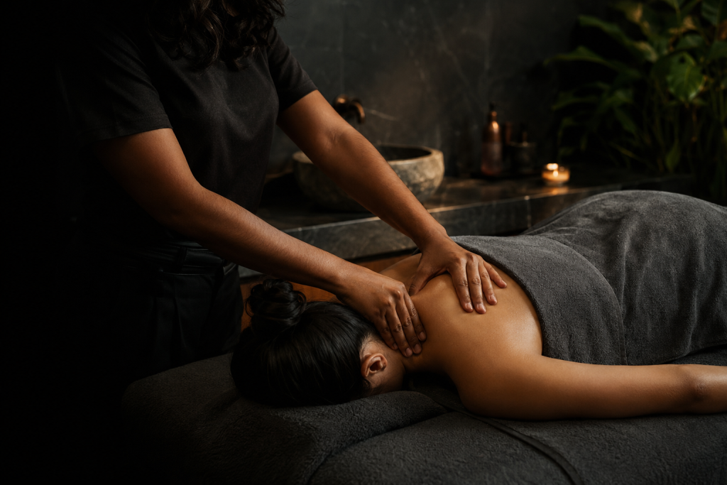 Luxury recovery therapy treatment in a dark restorative setting